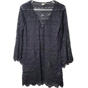 🔥LAST CHANCE🔥 Black Lace Bell Sleeve Coverup
